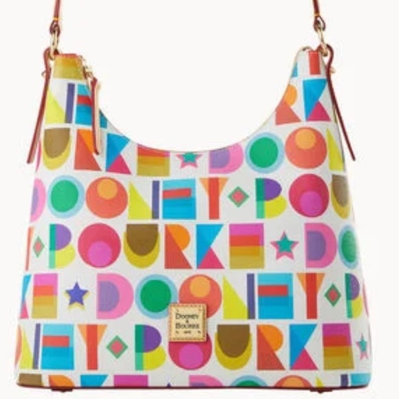 Dooney & Bourke Multicolor Art Deco Hobo Bag, NWT - Picture 2 of 13